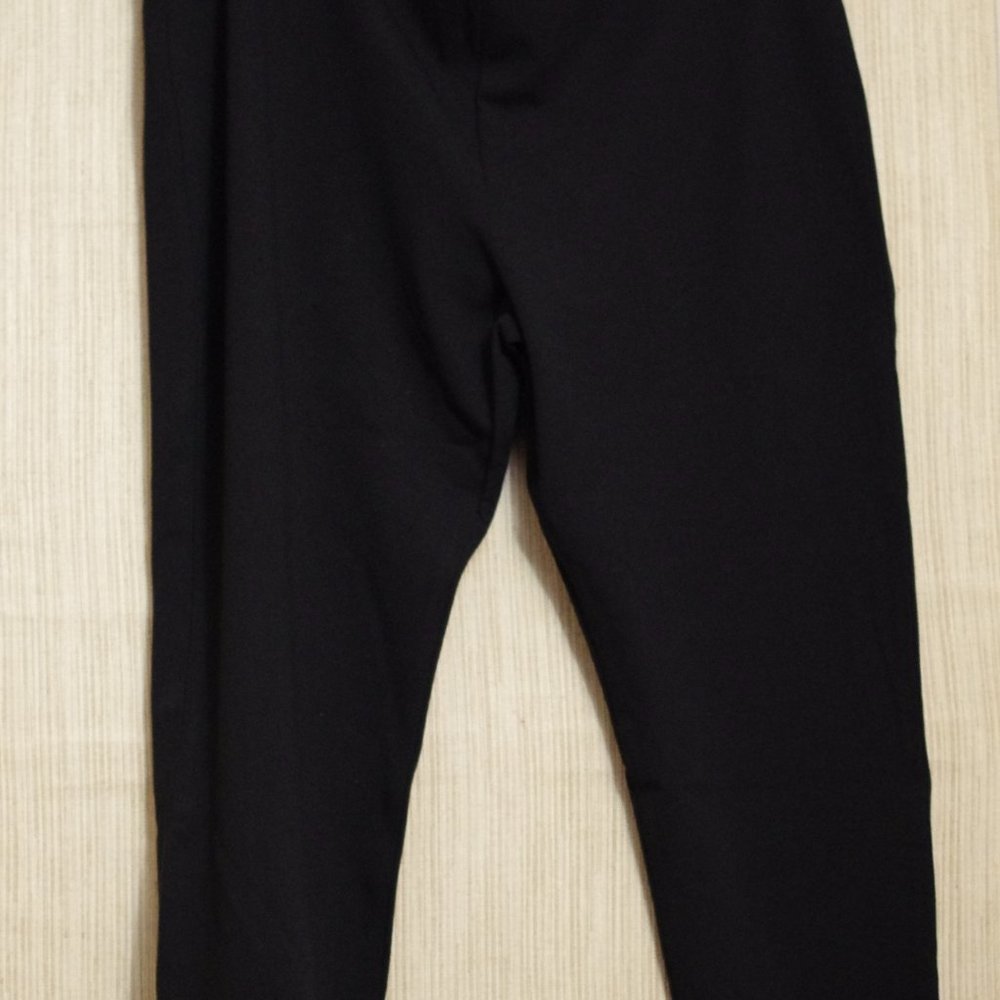Joan Vass Black Jersey Ankle Pants 3X